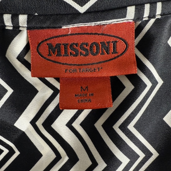 Missoni For Target Women's‎ Black & White Chevron Long Sleeve Blouse -cp - Picture 8 of 10